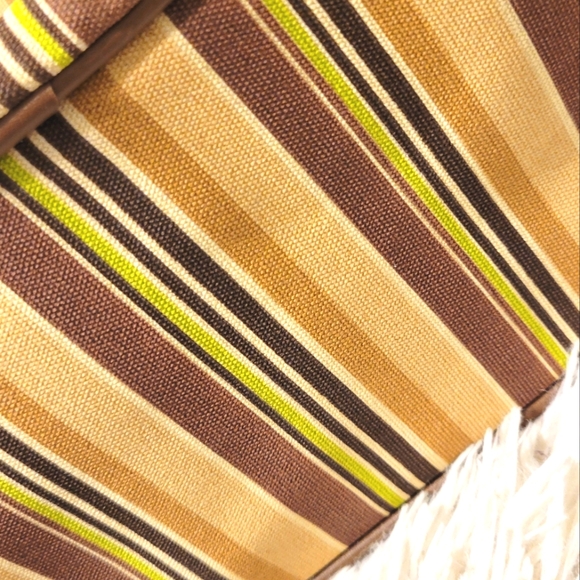 STRIPED LARGE TOTE SHOPPING BAG UNIQUE HAND MADE WITH SEQUINS ACCENT NWOT - Picture 9 of 11